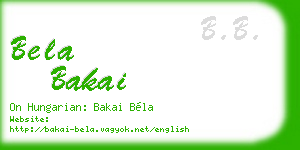 bela bakai business card